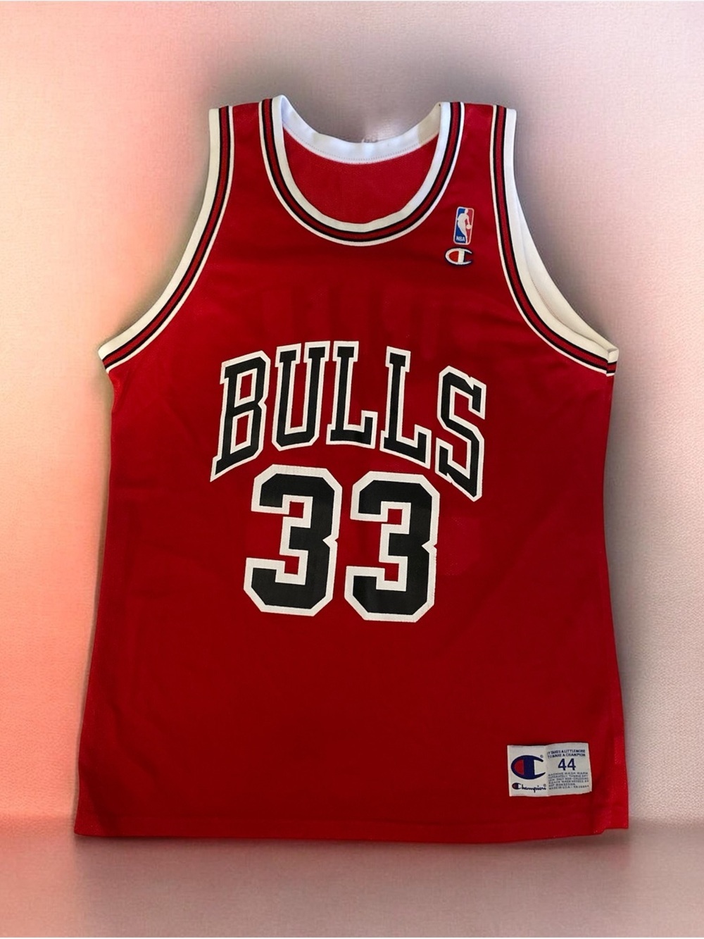 Vintage Champion Chicago Bulls Scottie Pippen #33 NBA Jersey Red Size 44